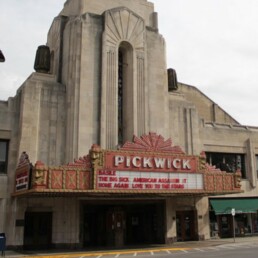 Large Historic Building with Theather Sign on the Front for 